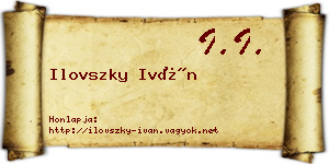 Ilovszky Iván névjegykártya