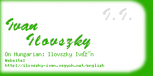 ivan ilovszky business card